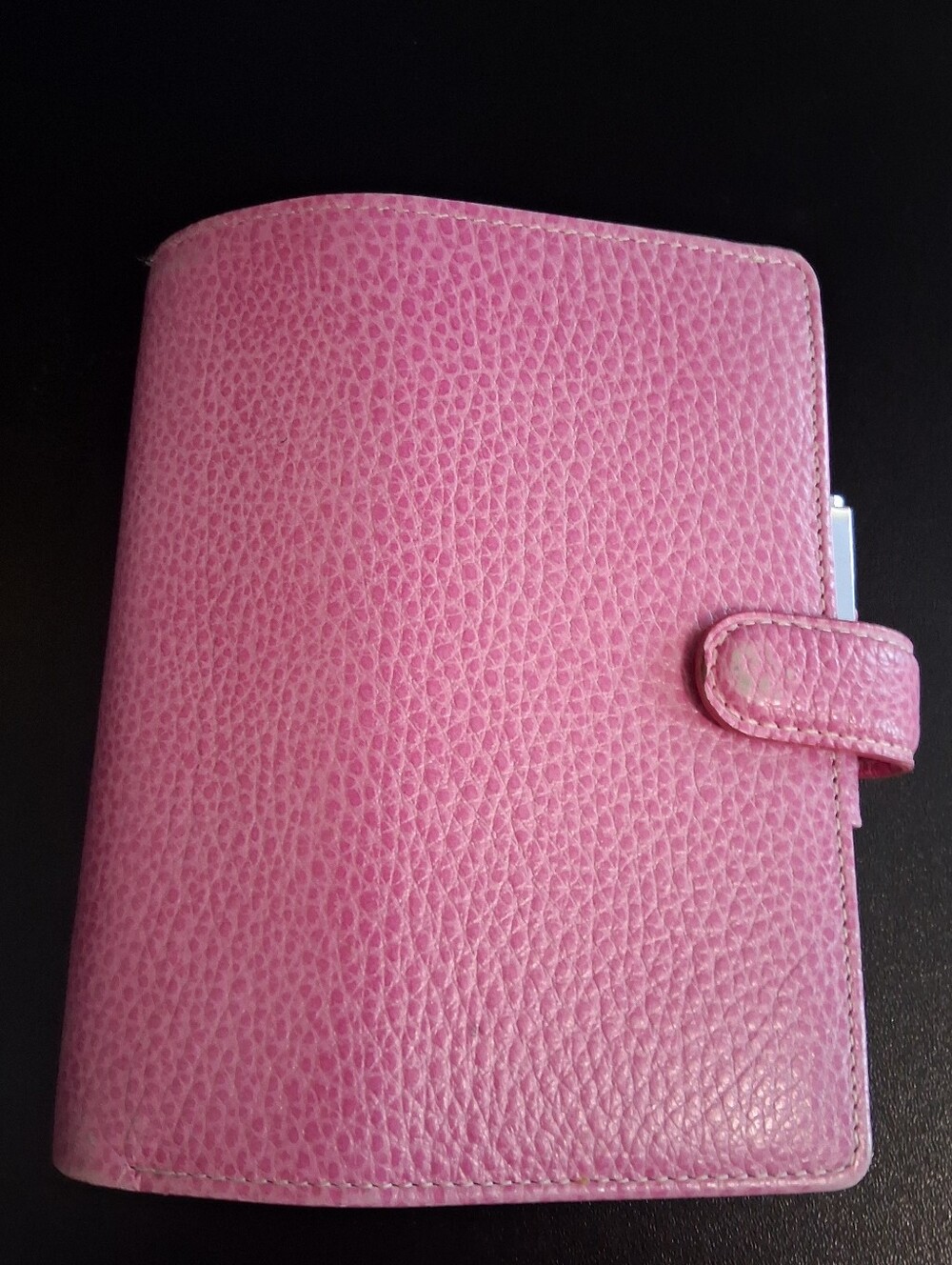 filoFAX Finsbury Pink Pebble Leather Everyday Organizer Planner Calendar Wallet
